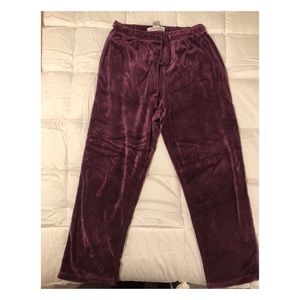 Purple Velour Drawstring Pants